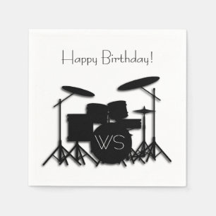 Serviette En Papier Jeu de tambour Monogramme Anniversaire