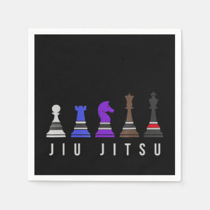 Serviette En Papier jeu d'échec jiu jitsu, cadeau bjj avec texte.