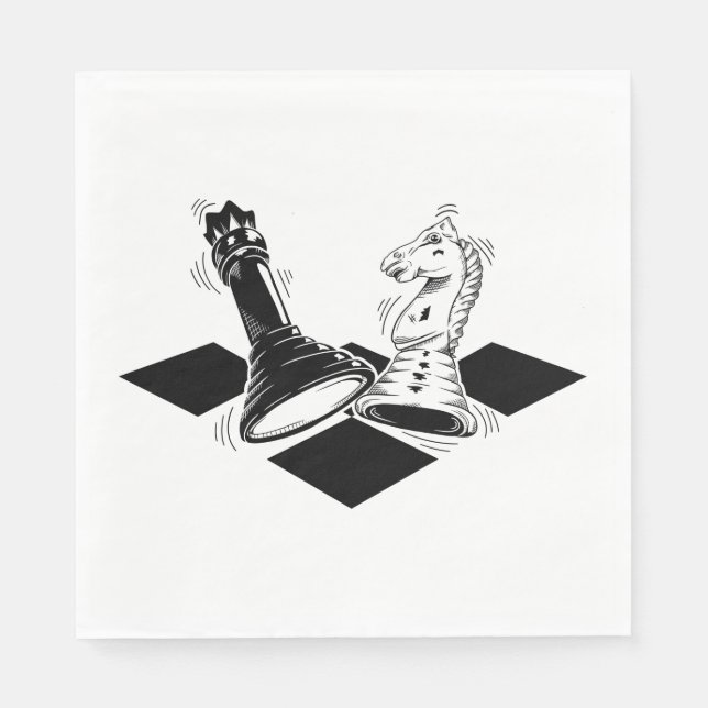 Serviette En Papier Jeu d'échecs (Devant)