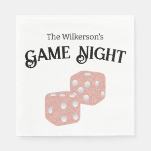 Serviette En Papier Jeu Nuit Rose Parties scintillant Dice
