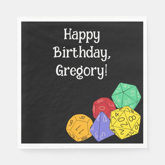 Serviette En Papier Jeu RPG Dice, Conseil, Jeux d'Imaginaire (Devant)