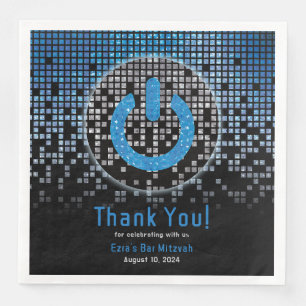 Serviette En Papier Jeu vidéo noir bleu Gamer Bar Mitzvah