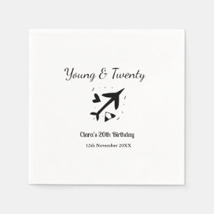 Serviette En Papier Jeune et vingt aventure joyeux anniversaire ajoute
