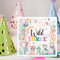 Jeune sauvage et trois animaux Safari Fille Annive