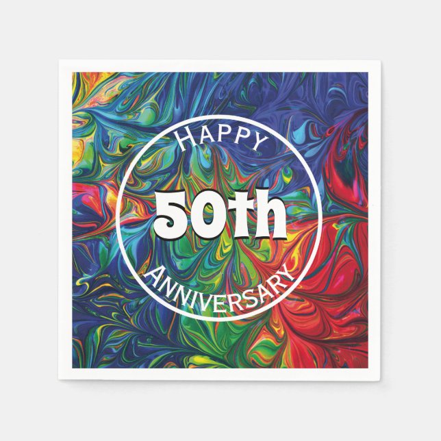 Serviette En Papier JEUX 50E Anniversaire Abstrait Personnalité (Devant)