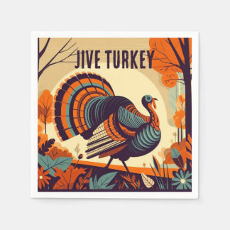 Serviette En Papier Jive Turquie - Mi-Siècle Thanksgiving Napkin