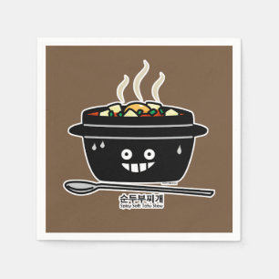 Serviette En Papier Jjigae doux épicés coréens de Sundubu de soupe à