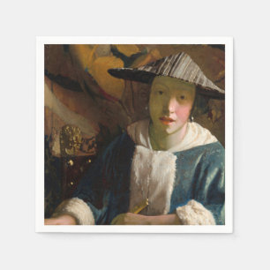Serviette En Papier Johannes Vermeer - Fille avec une Flûte