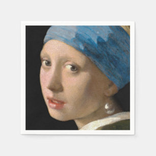 Serviette En Papier Johannes Vermeer - Fille avec une oreille perle