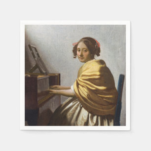 Serviette En Papier Johannes Vermeer - Jeune femme assise à Virginal