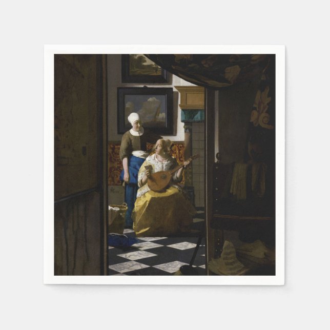 Serviette En Papier Johannes Vermeer - La lettre d'amour (Devant)