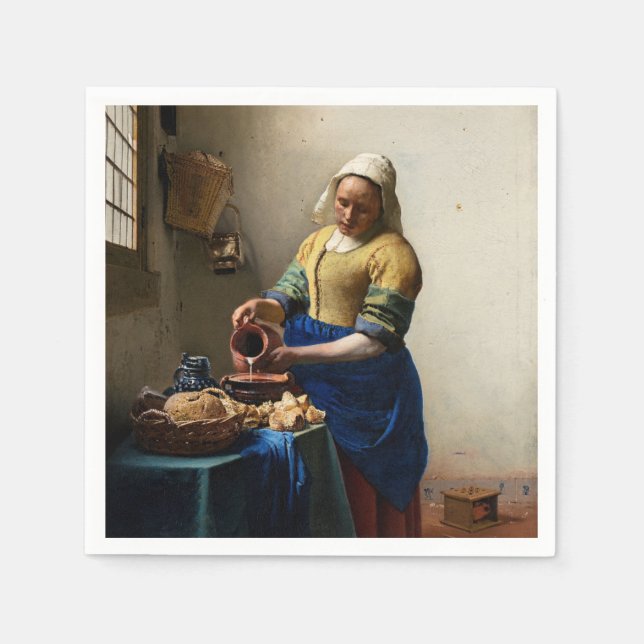 Serviette En Papier Johannes Vermeer - La Milkmaid (Devant)