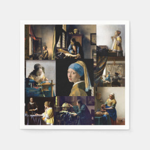 Serviette En Papier Johannes Vermeer - Patchwork de chefs-d'oeuvre