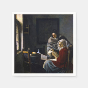 Serviette En Papier Johannes Vermeer - Une fille interrompue à sa musi