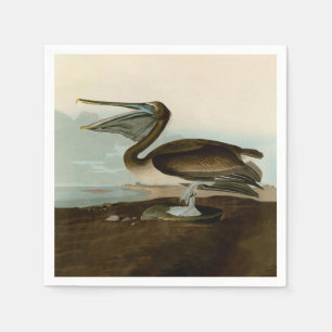 Serviette En Papier John James Audubon Peinture Pélicane Brown