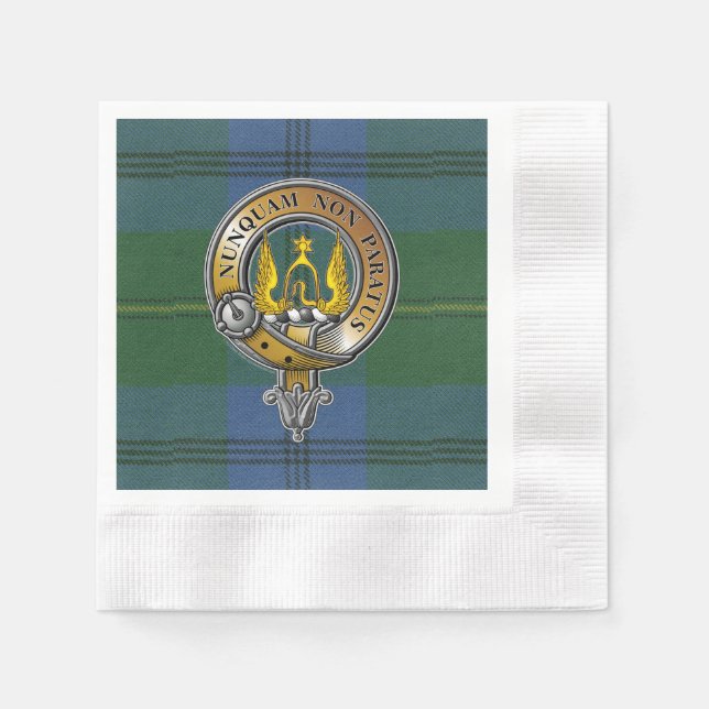 Serviette En Papier Johnstone Tartan & Badge (Devant)