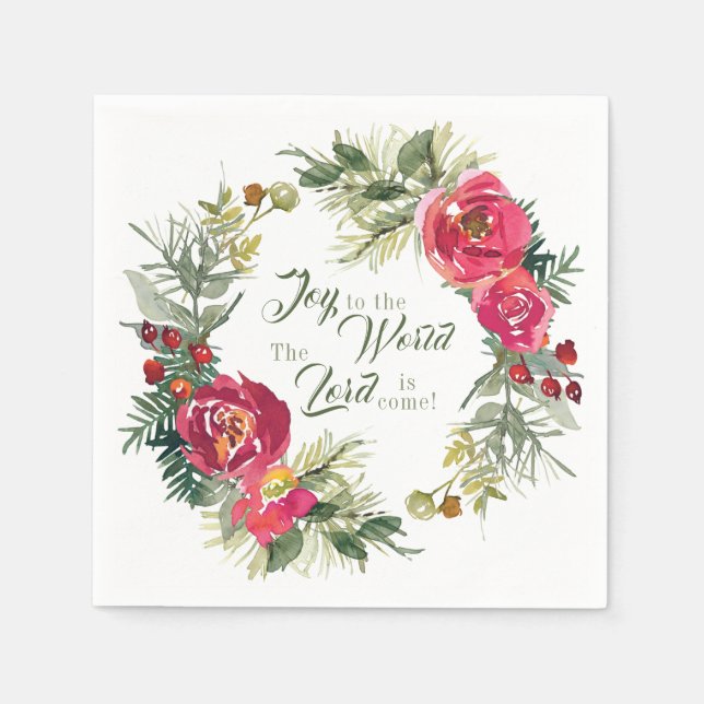 Serviette En Papier Joie au monde Le Seigneur est venu, Noël (Devant)