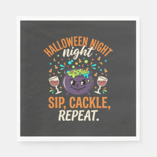 Serviette En Papier Joie de la fête de la sorcière d'Halloween