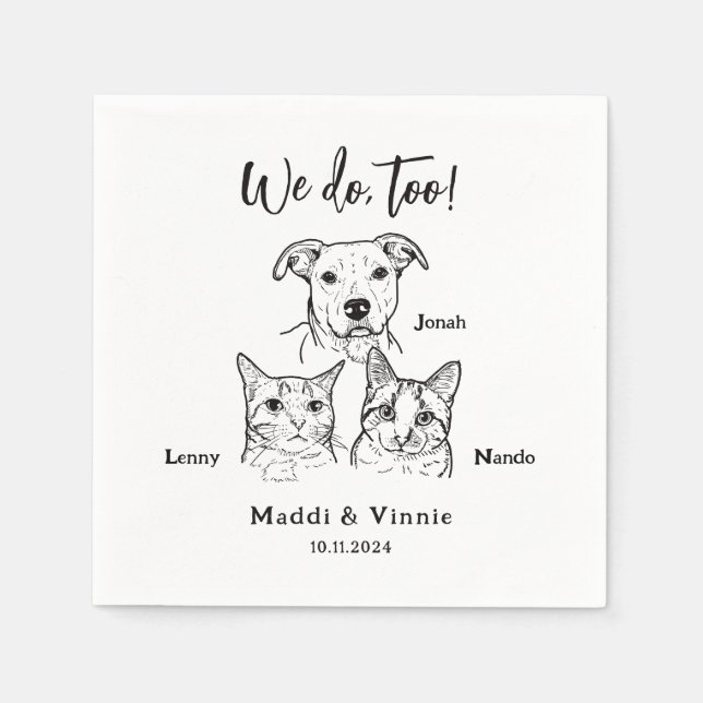 Serviette En Papier Joli 3 dessins pour animaux de compagnie Nous fais (Devant)