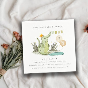 Serviette En Papier Joli Alligator à Chompe dans Marais Fun Facts Anni