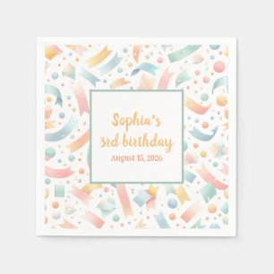 Serviette En Papier Joli Amusants Enfants Confetti Coloré Pastel Anniv