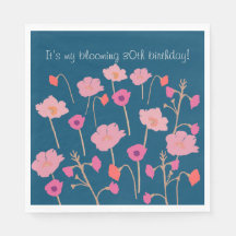 Joli Anniversaire Floral Moderne Avec Âge Personna