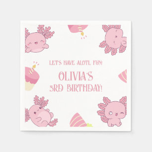 Serviette En Papier Joli Axolotl Enfants Rose Alotl Amusant Anniversai