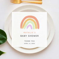 Joli Baby shower arc-en-ciel Élégante Pêche simple