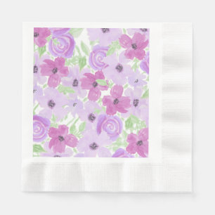Serviette En Papier Joli Baby shower d'aquarelle violet