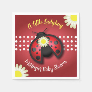 Serviette En Papier Joli Baby shower de marguerites rouges et noires