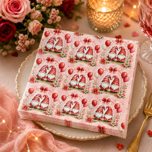 Serviette En Papier Joli ballon en forme de cœur rouge romantique à us