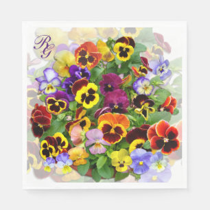 Serviette En Papier Joli bol de Pansies Monogram serviettes