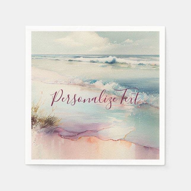 Serviette En Papier Joli bord de mer (Devant)