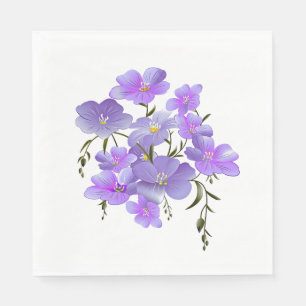 Serviette En Papier Joli Bouquet floral couleur lavande