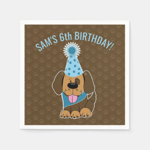 Serviette En Papier Joli Chiot Brown Paw-ty Anniversaire