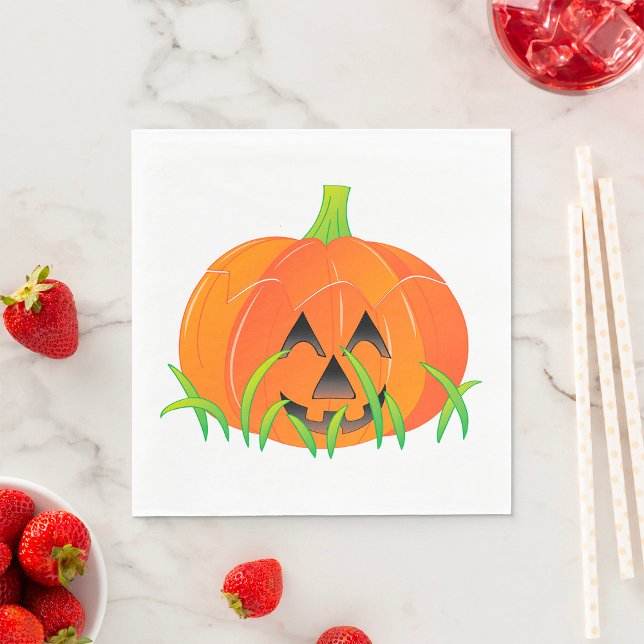 Serviette En Papier Joli Citrouille d'Halloween Jack-O-Lantern (Créateur téléchargé)