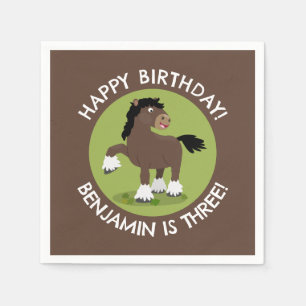 Serviette En Papier Joli Clydesdale cheval anniversaire personnalisé