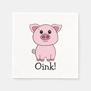 Serviette En Papier Joli Cochon Rose Rose ! Animal de ferme