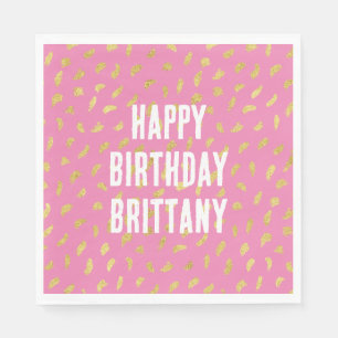 Serviette En Papier Joli doré rose Abstrait