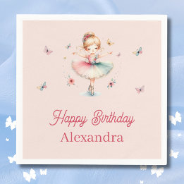 Serviette En Papier Joli Dusty rose Ballerina Anniversaire de enfant P