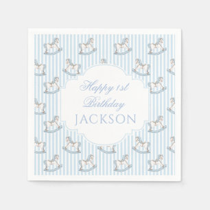 Serviette En Papier Joli garçon d'anniversaire joyeux boho en bois ble