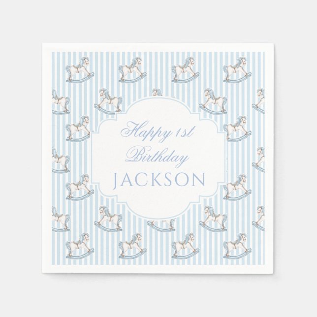 Serviette En Papier Joli garçon d'anniversaire joyeux boho en bois ble (Devant)