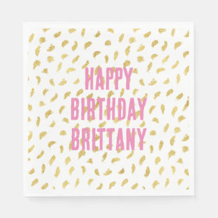 Serviette En Papier Joli Gold Glam blanc Abstrait