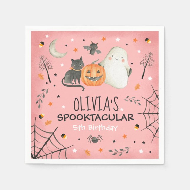 Serviette En Papier Joli Halloween Ghost Spooktacular Anniversaire Déc (Devant)