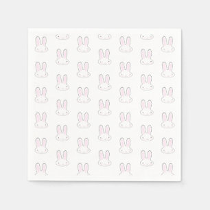 Serviette En Papier Joli lapin lapin blanc amusant motif moderne