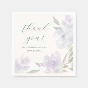 Serviette En Papier Joli Merci floral pourpre Quinceanera