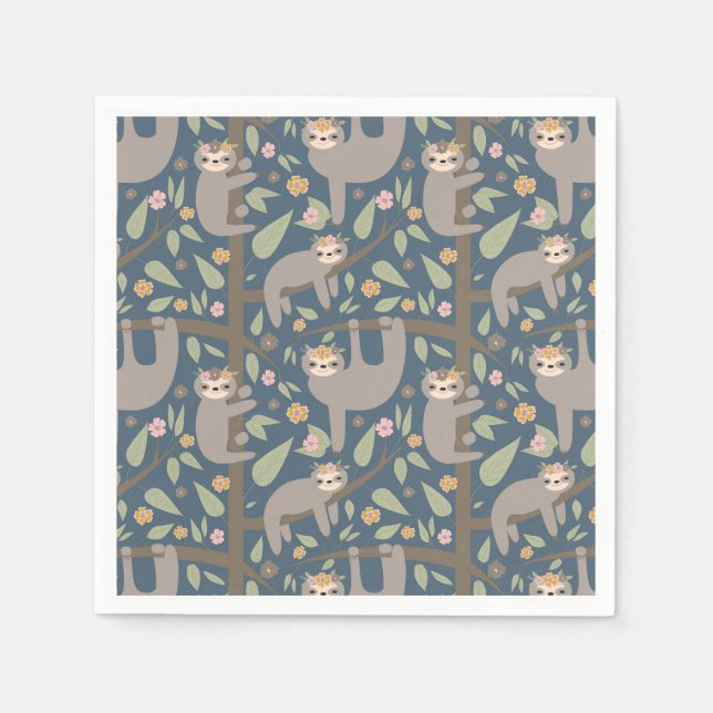Serviette En Papier Joli Motif de fentes florales (Devant)