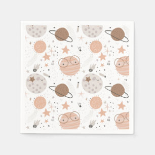 Serviette En Papier Joli Motif Doodle Planet