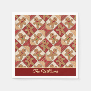 Serviette En Papier Joli motif patchwork homme en pain d'épices