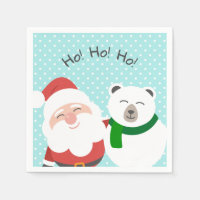 Joli Père Noël et ours polaire Amis de Noël Enfant